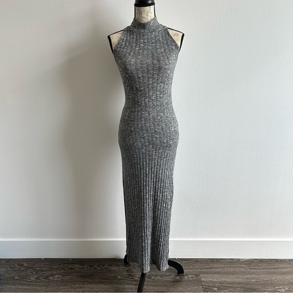 Papaya Grey Body-con Side Slit Maxi Dress Women’s S